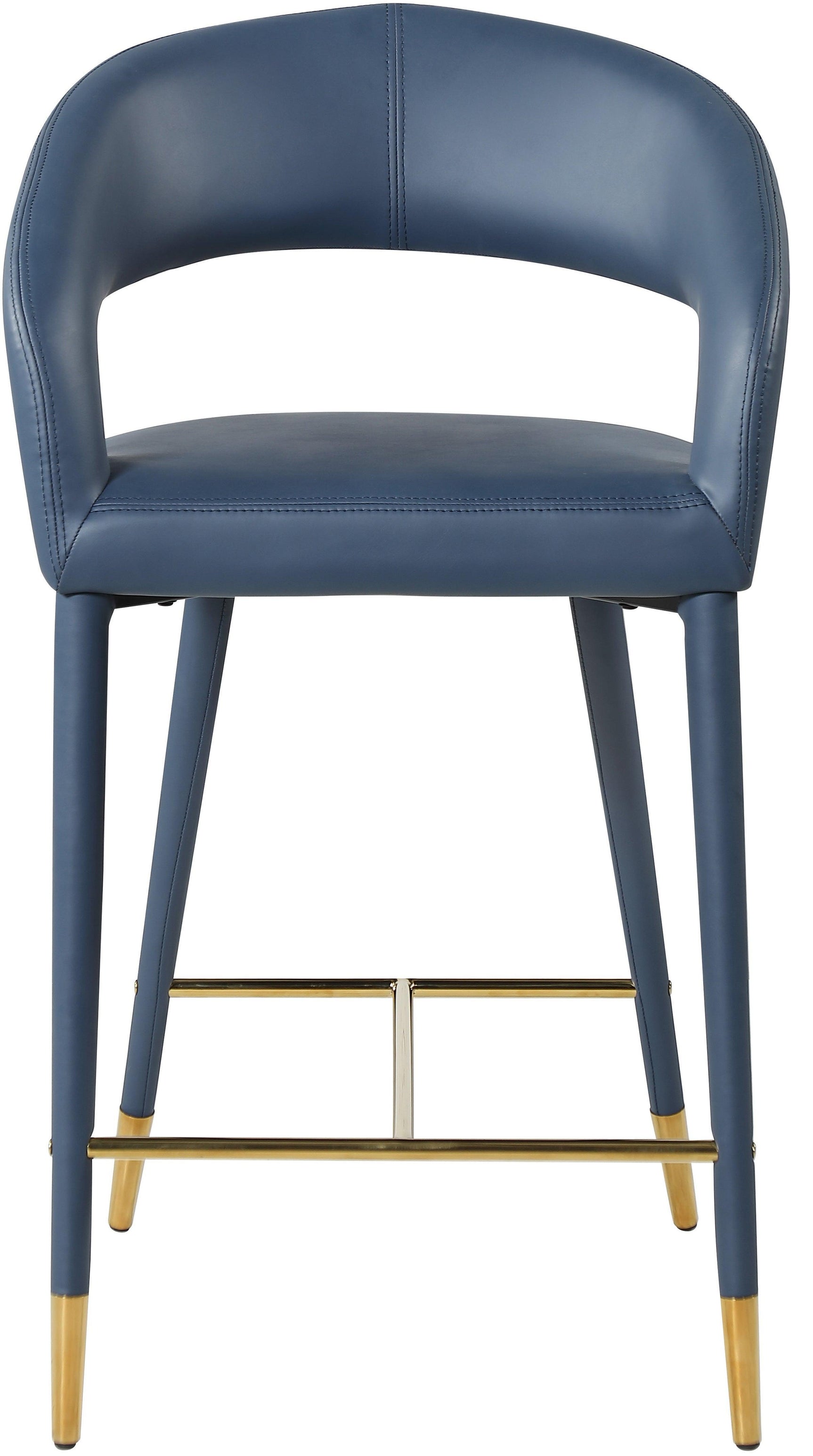 Destiny Blue Faux Leather Stool - Ella Furniture