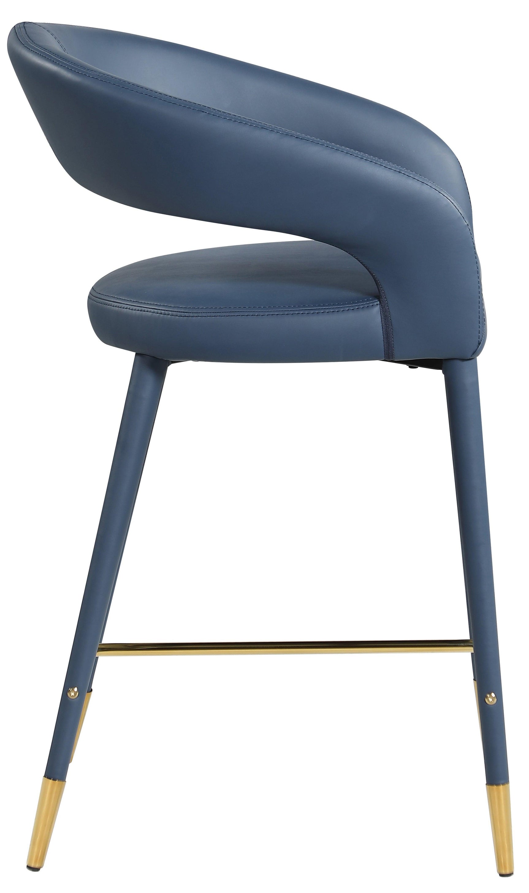 Destiny Blue Faux Leather Stool - Ella Furniture
