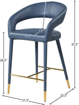 Destiny Blue Faux Leather Stool - Ella Furniture