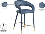 Destiny Blue Faux Leather Stool - Ella Furniture