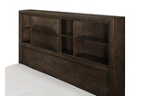 Chesky Espresso Modern Contemporary Solid Wood Birch Veneer Storage Platform Bed - Ella Furniture