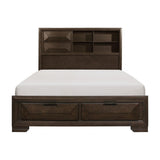Chesky Warm Espresso Modern Contemporary Birch Veneer Wood And Engineered Wood King Platform Bed - Ella Furniture