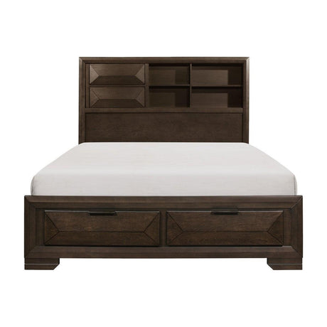 Chesky Warm Espresso Modern Contemporary Birch Veneer Wood And Engineered Wood King Platform Bed - Ella Furniture