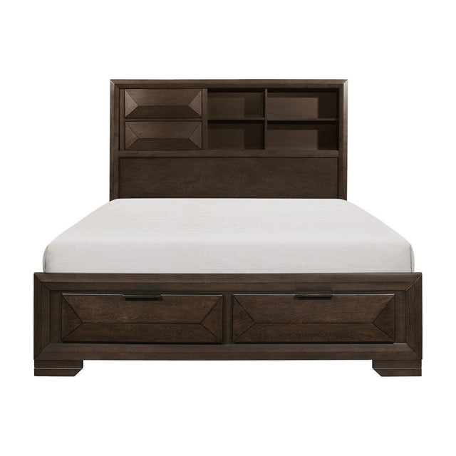 Chesky Warm Espresso Modern Contemporary Birch Veneer Wood And Engineered Wood King Platform Bed - Ella Furniture