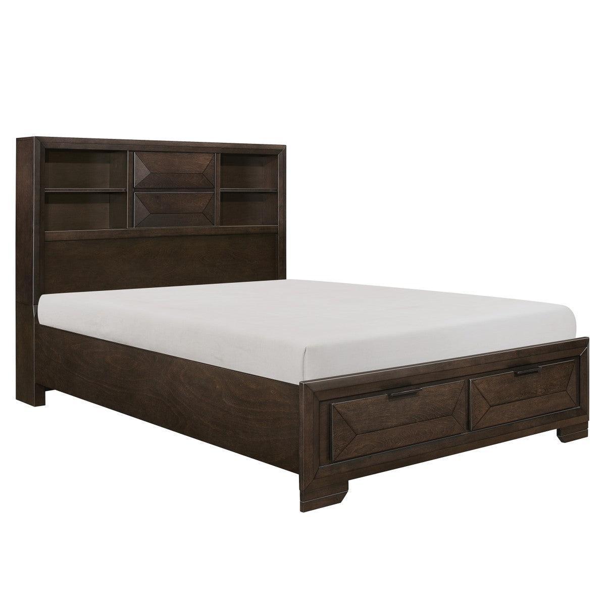 Chesky Warm Espresso Modern Contemporary Birch Veneer Wood And Engineered Wood King Platform Bed - Ella Furniture