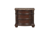 Cavalier Dark Cherry Contemporary Solid Wood Faux Leather Upholstered Tufted Sleigh Bedroom Set - Ella Furniture
