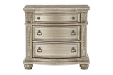 Cavalier Silver Modern Contemporary Solid Wood Faux Leather Upholstered Tufted Sleigh Bedroom Set - Ella Furniture