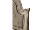 Cavalier Silver Modern Contemporary Solid Wood Faux Leather Upholstered Tufted Sleigh Bedroom Set - Ella Furniture