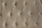 Cavalier Silver Modern Contemporary Solid Wood Faux Leather Upholstered Tufted Sleigh Bedroom Set - Ella Furniture