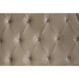 Cavalier Silver Wood And Engineered Wood Faux Leather Upholstered Tufted King Sleigh Bed - Ella Furniture