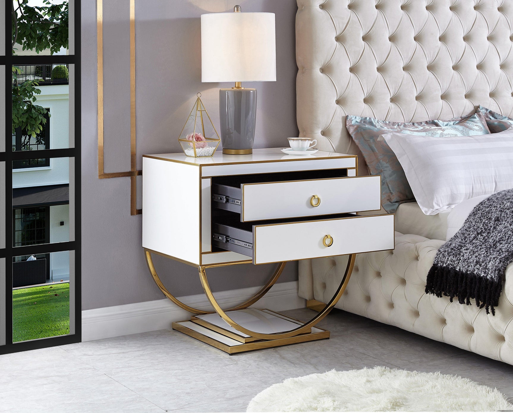 Alyssa Gold Side Table 806 - Ella Furniture