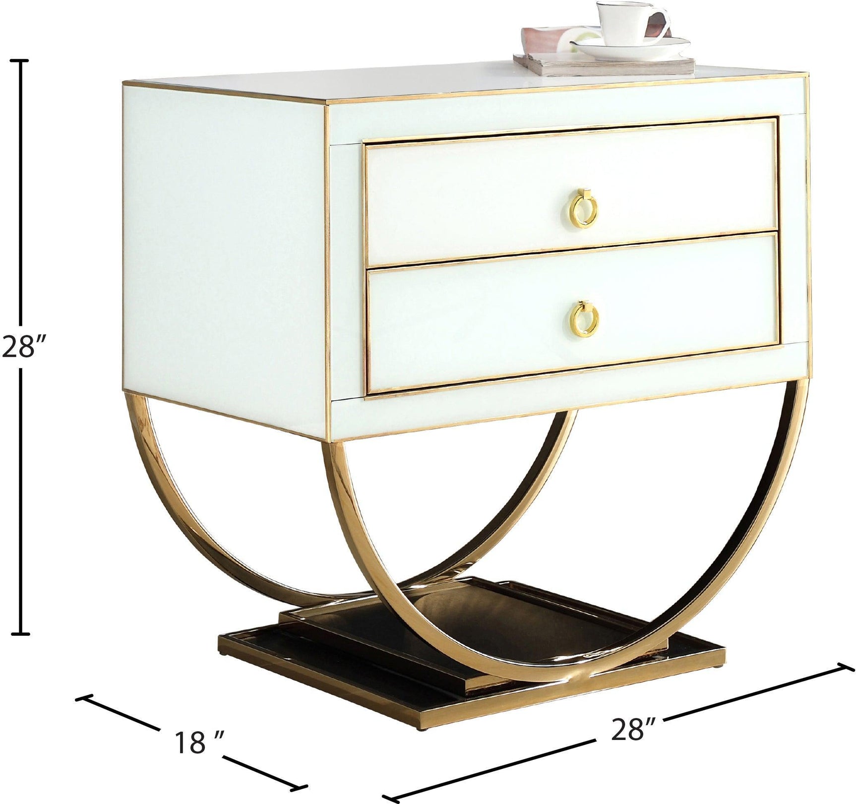 Alyssa Gold Side Table 806 - Ella Furniture