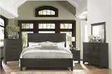 Blaire Farm Charcoal Gray Okume Veneer And Modern Solid Wood Panel Bedroom Set - Ella Furniture