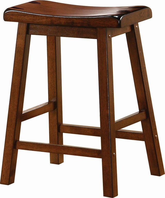 Durant Wooden Counter Height Stools Chestnut (Set Of 2) - Ella Furniture
