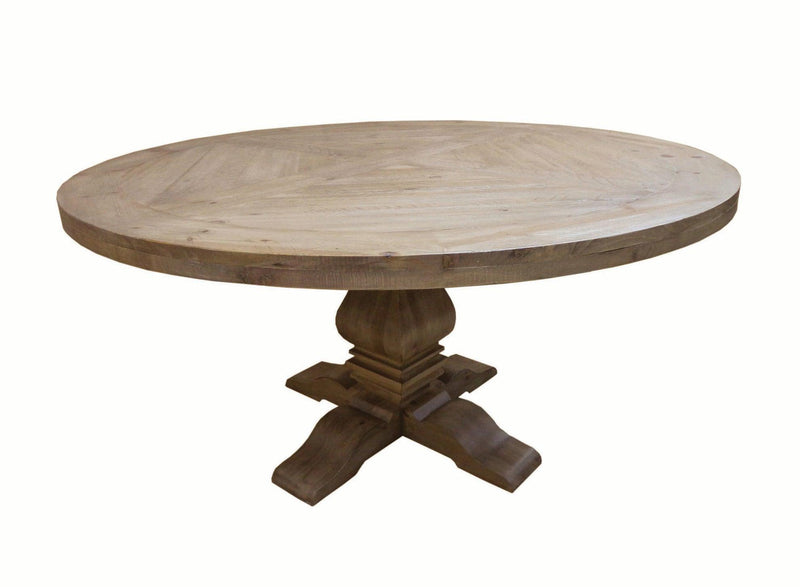 Florence Double Pedestal Dining Table Rustic Smoke - Ella Furniture