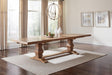 Florence Double Pedestal Dining Table Rustic Smoke - Ella Furniture