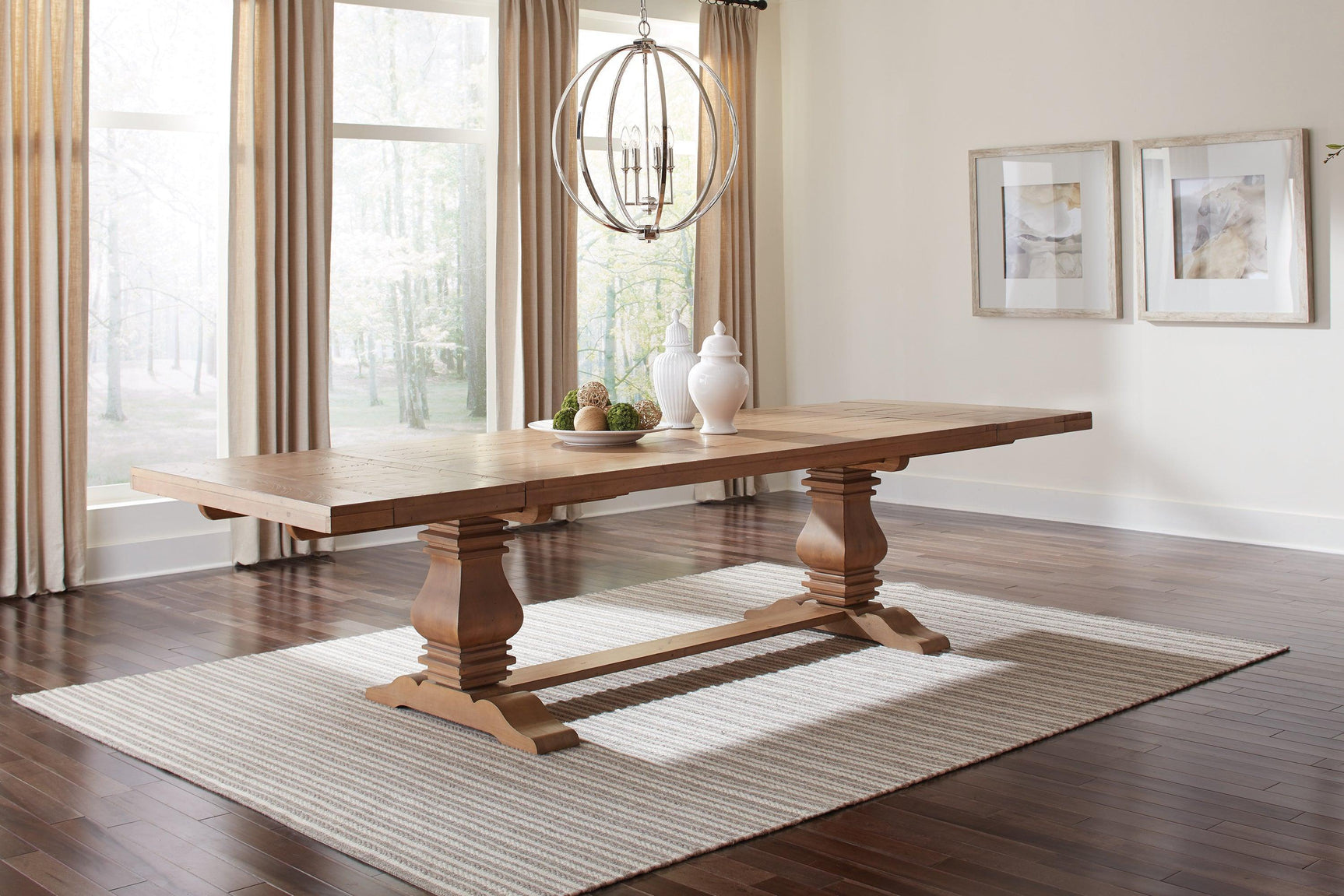 Florence Round Pedestal Dining Table Rustic Smoke - Ella Furniture