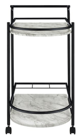 Desiree Rack Bar Cart With Casters Black - Ella Furniture