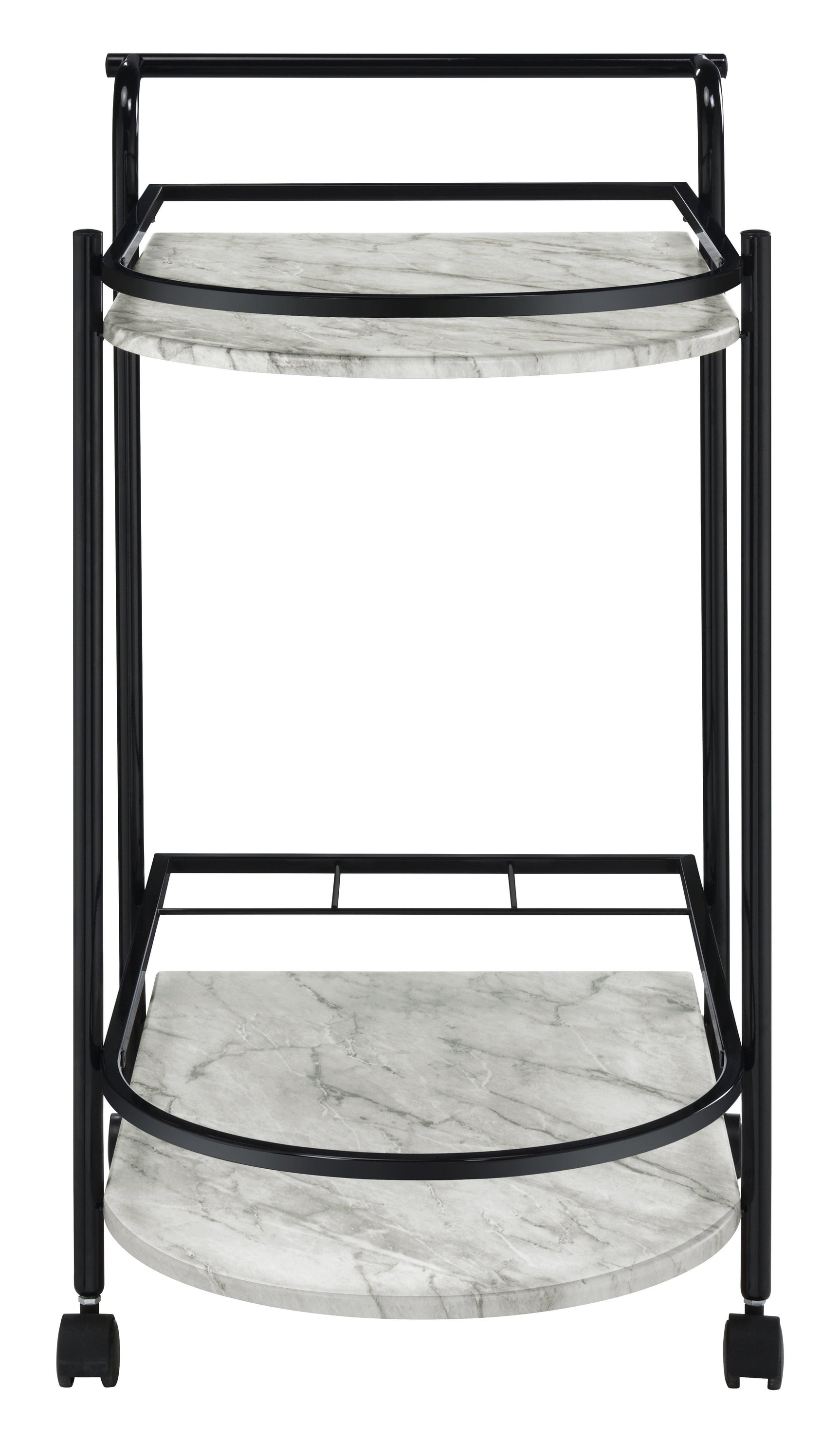 Desiree Rack Bar Cart With Casters Black - Ella Furniture