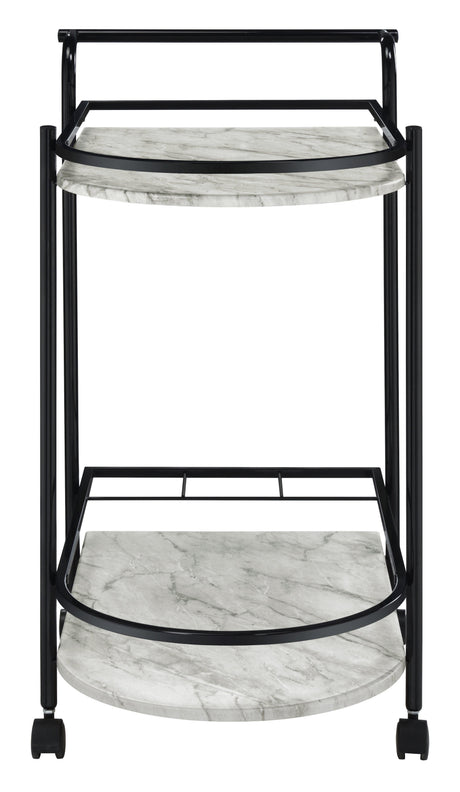Desiree Rack Bar Cart With Casters Black - Ella Furniture