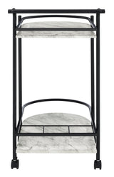 Desiree Rack Bar Cart With Casters Black - Ella Furniture
