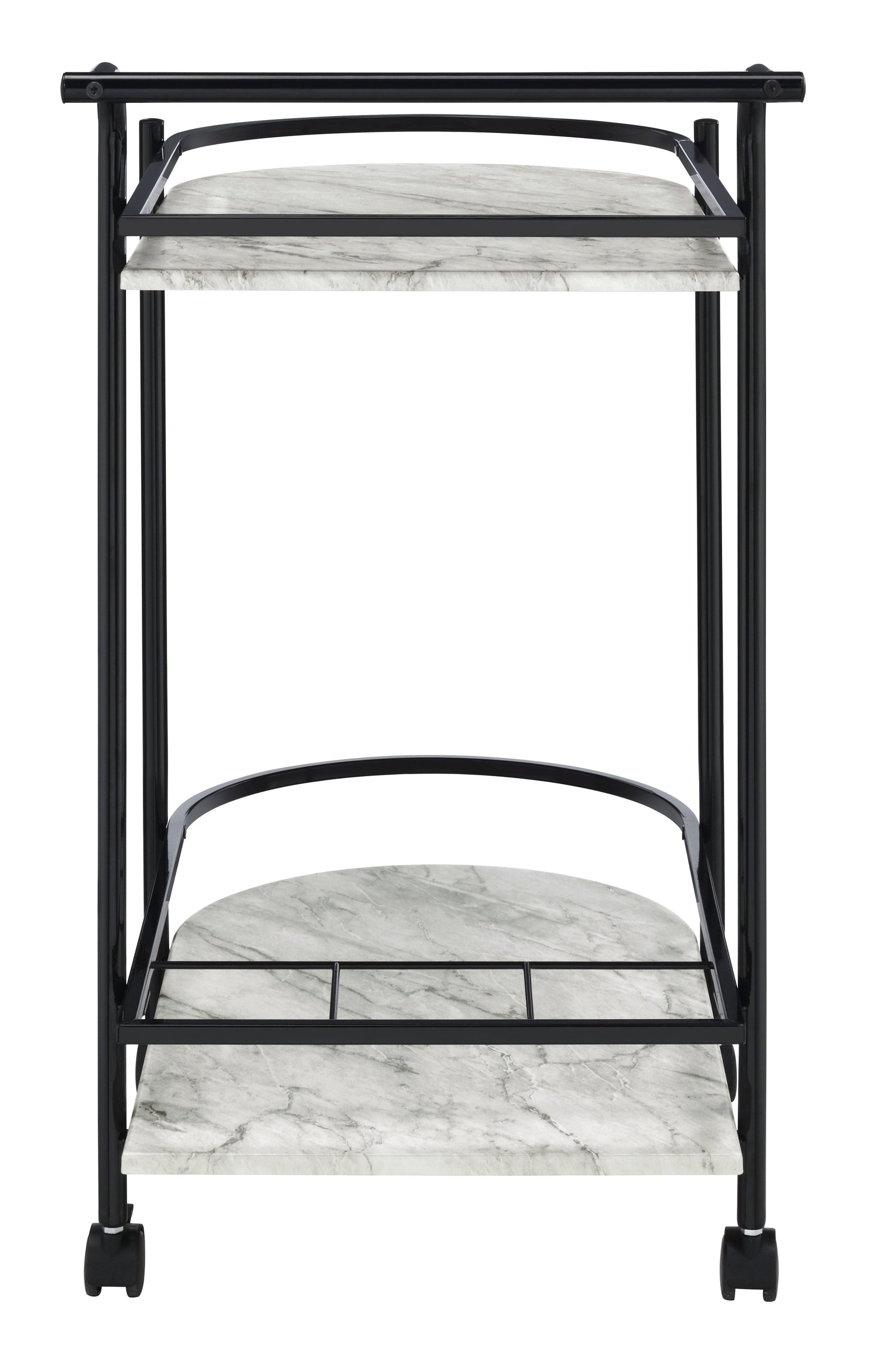 Desiree Rack Bar Cart With Casters Black - Ella Furniture