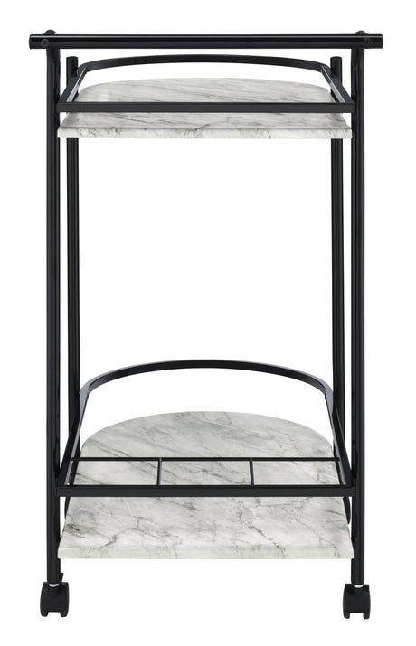Desiree Rack Bar Cart With Casters Black - Ella Furniture