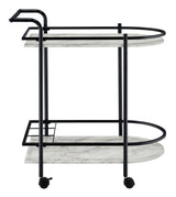 Desiree Rack Bar Cart With Casters Black - Ella Furniture