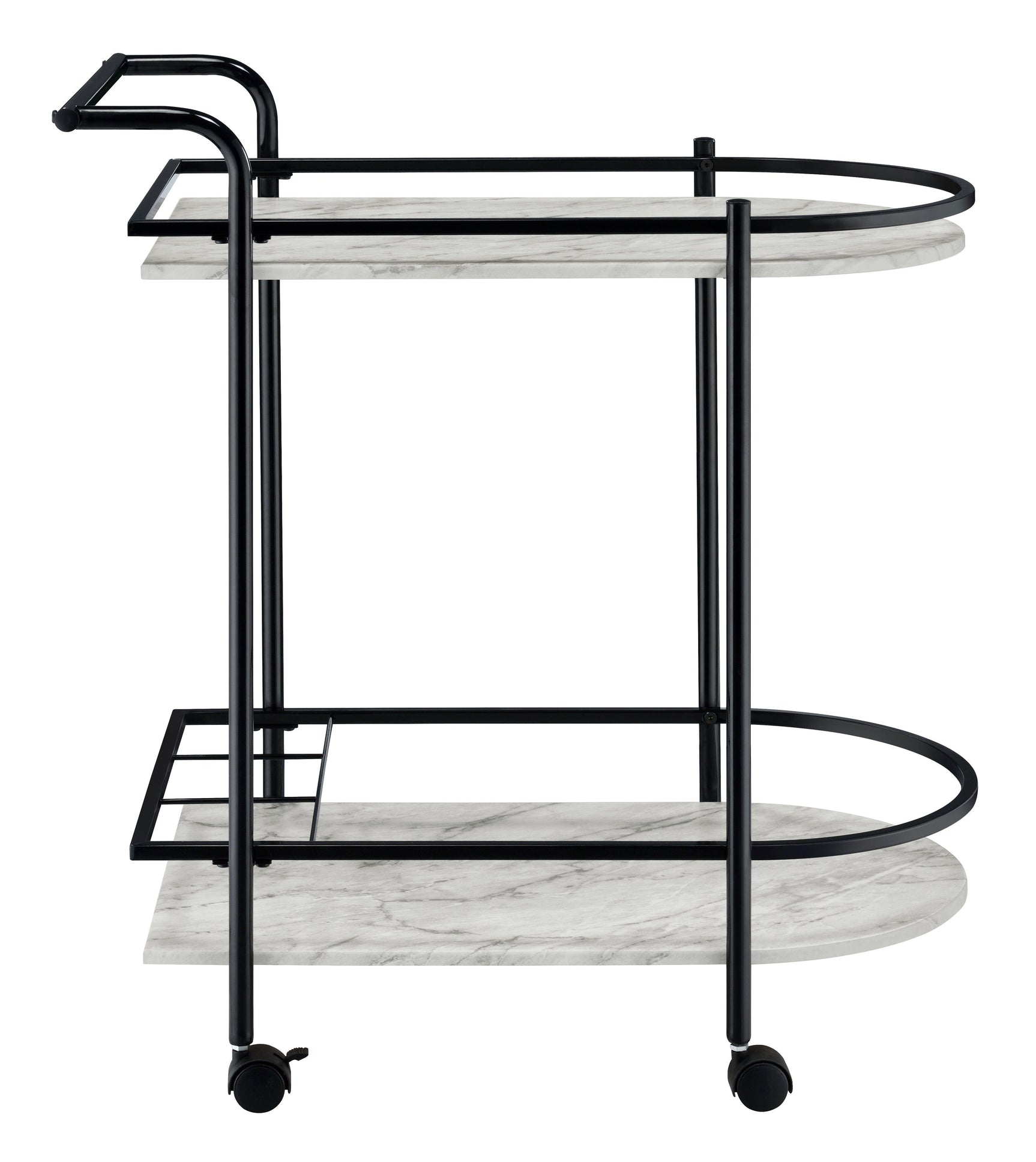 Desiree Rack Bar Cart With Casters Black - Ella Furniture