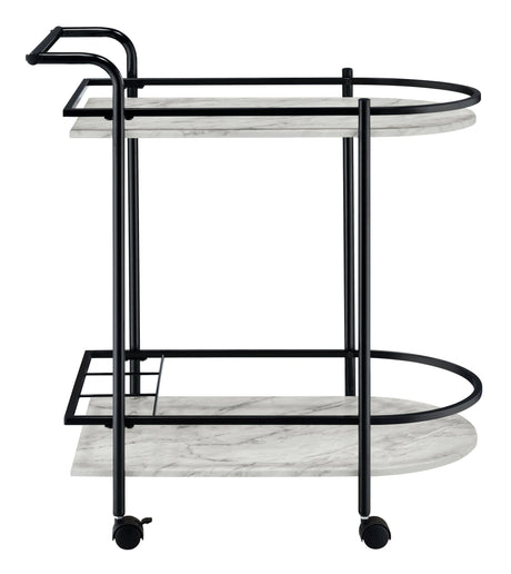Desiree Rack Bar Cart With Casters Black - Ella Furniture