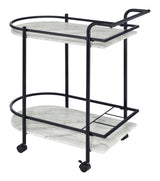 Desiree Rack Bar Cart With Casters Black - Ella Furniture