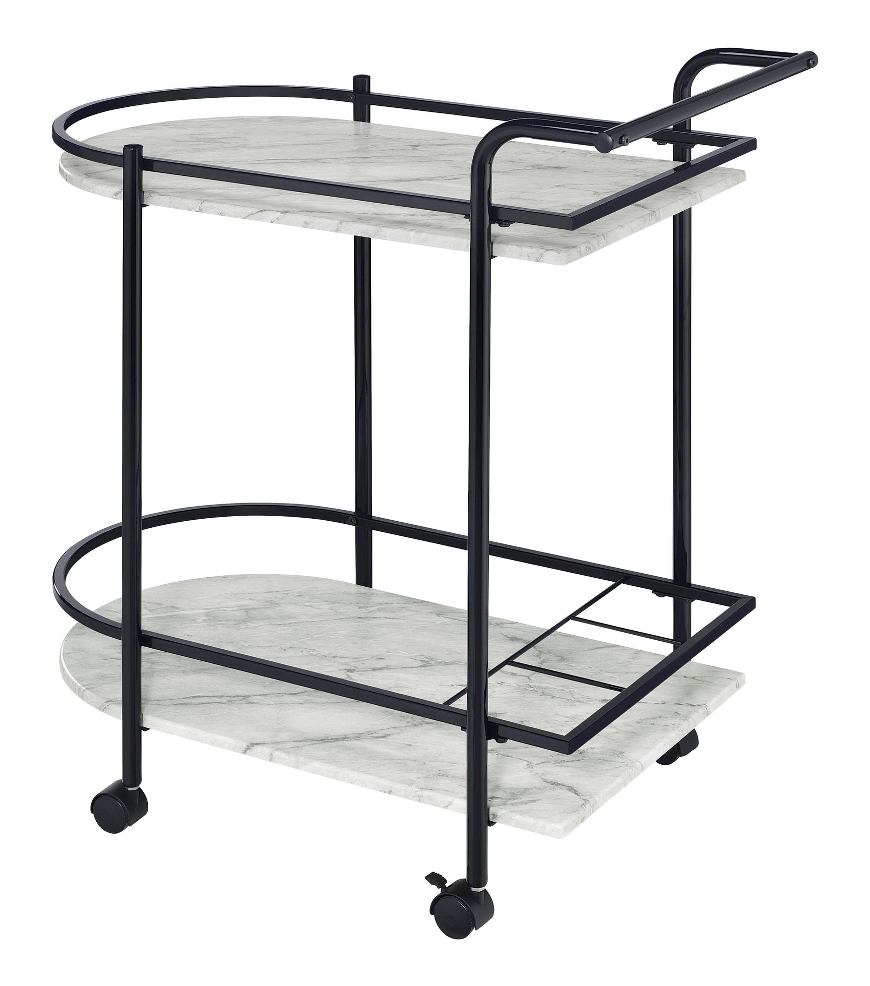 Desiree Rack Bar Cart With Casters Black - Ella Furniture