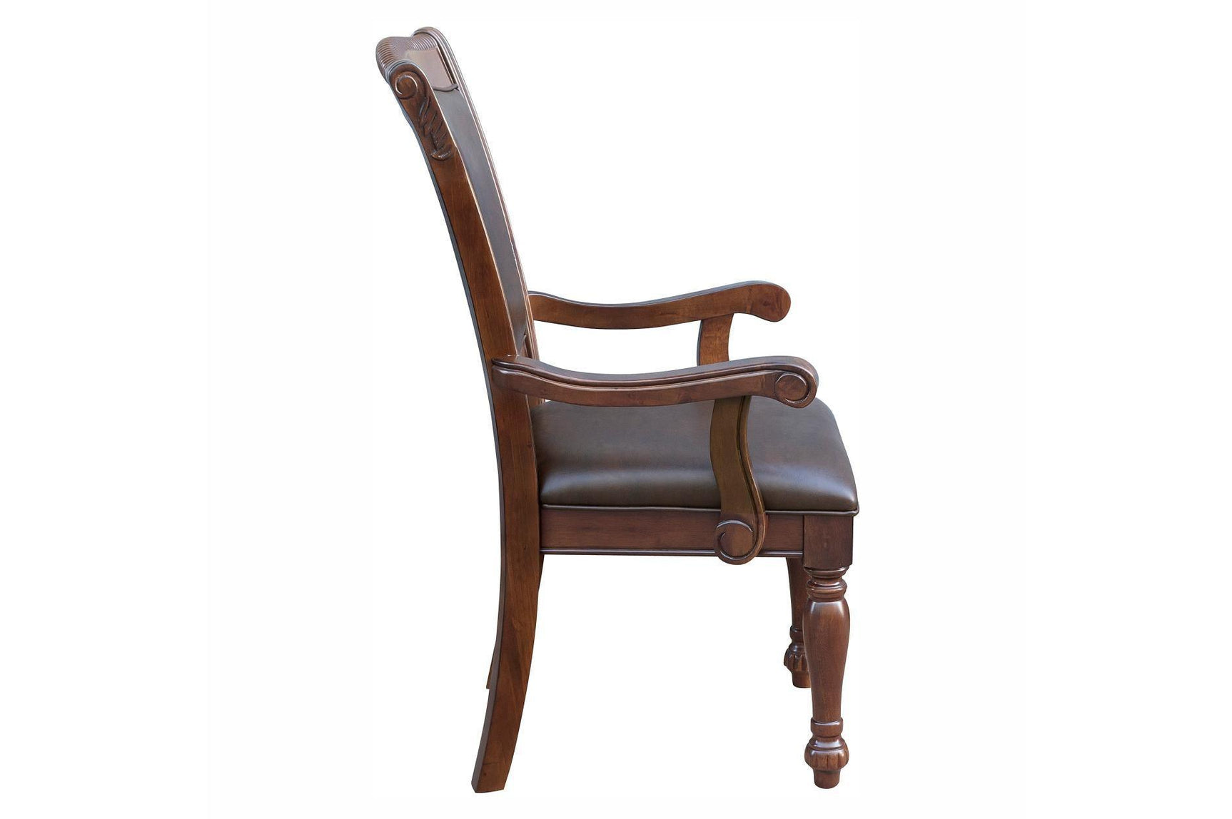 Lordsburg Brown Cherry Solid Wood Faux Leather Upholstered Seat Rectangular Dining Room Set - Ella Furniture