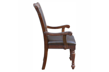 Lordsburg Brown Cherry Solid Wood Faux Leather Upholstered Seat Rectangular Dining Room Set - Ella Furniture