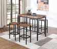 Santana 5-Piece Bar Set Weathered Chestnut And Black - Ella Furniture