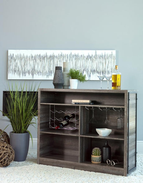 Joe 5-Shelf Bar Unit Aged Oak - Ella Furniture