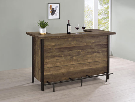 Bellemore Rectangular Storage Bar Unit Rustic Oak - Ella Furniture