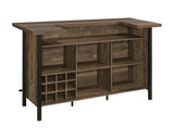 Bellemore Rectangular Storage Bar Unit Rustic Oak - Ella Furniture