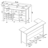 Bellemore Bar Unit With Footrest Grey Driftwood And Black - Ella Furniture