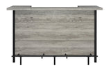 Bellemore Bar Unit With Footrest Grey Driftwood And Black - Ella Furniture
