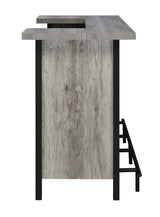 Bellemore Bar Unit With Footrest Grey Driftwood And Black - Ella Furniture