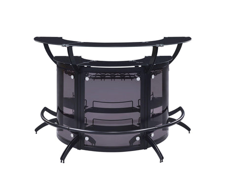 Dallas 3-Bottle Wine Rack Bar Unit Smoked And Black - Ella Furniture