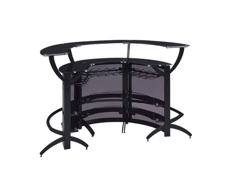 Dallas 3-Bottle Wine Rack Bar Unit Smoked And Black - Ella Furniture