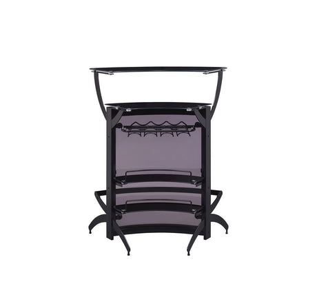 Dallas 3-Bottle Wine Rack Bar Unit Smoked And Black - Ella Furniture