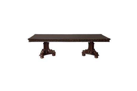 Catalonia Dark Bronze Modern Traditional Solid Wood Upholstered Seat Rectangular Dining Room Set - Ella Furniture