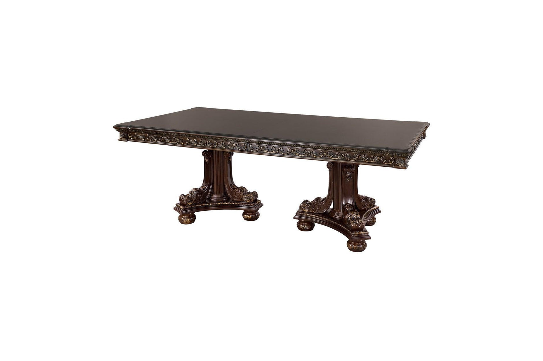 Catalonia Dark Bronze Modern Traditional Solid Wood Upholstered Seat Rectangular Dining Room Set - Ella Furniture