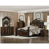Catalonia Dark Cherry Modern Traditional Cherry Veneer Wood And Engineered Wood Queen Panel Bed - Ella Furniture
