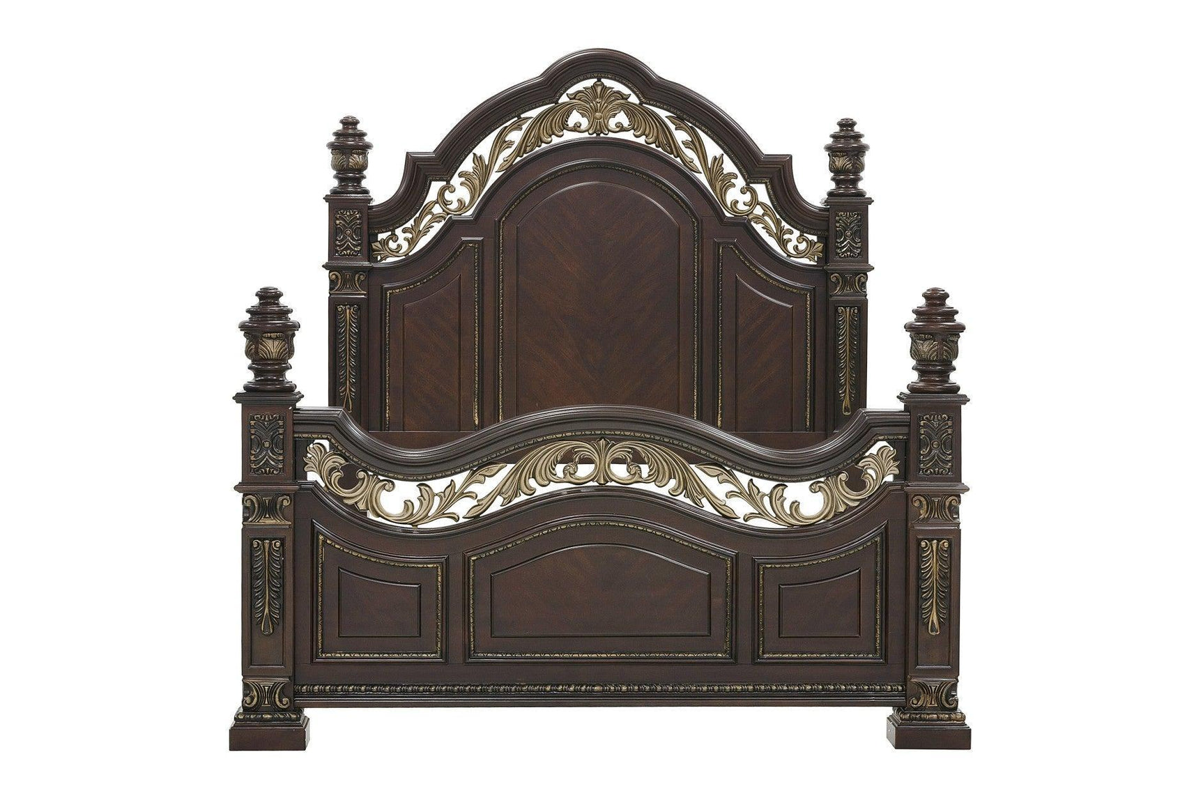 Catalonia Dark Bronze Modern Traditional Solid Wood Panel Bedroom Set - Ella Furniture