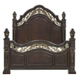 Catalonia Dark Cherry Modern Traditional Cherry Veneer Wood And Engineered Wood Queen Panel Bed - Ella Furniture