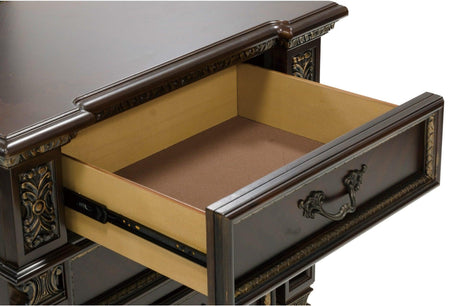 Catalonia Dark Bronze Modern Traditional Solid Wood Panel Bedroom Set - Ella Furniture